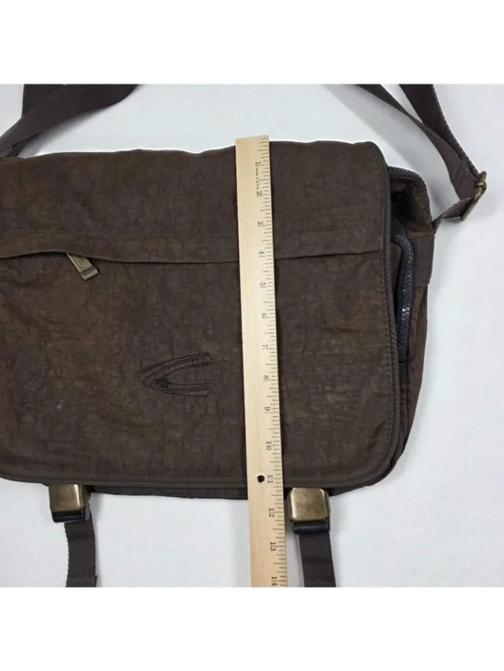 Camel Active Messenger Bag Mens Brown Nylon Crossbody Organizer Travel Commute